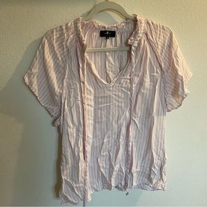 7 for all Mankind pink ruffle blouse